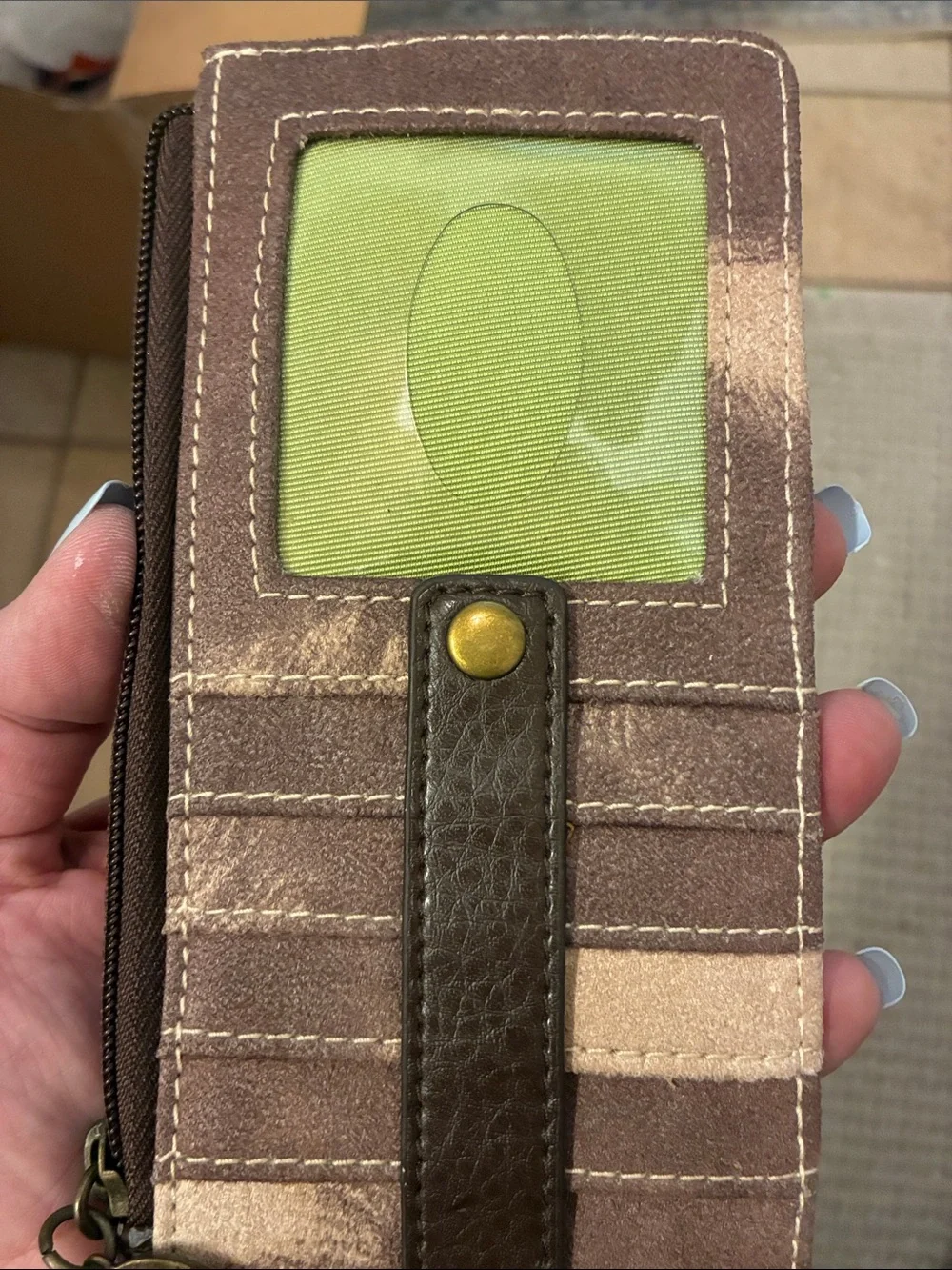 Gigi‎ Hill Brown Suede Zip Wallet
